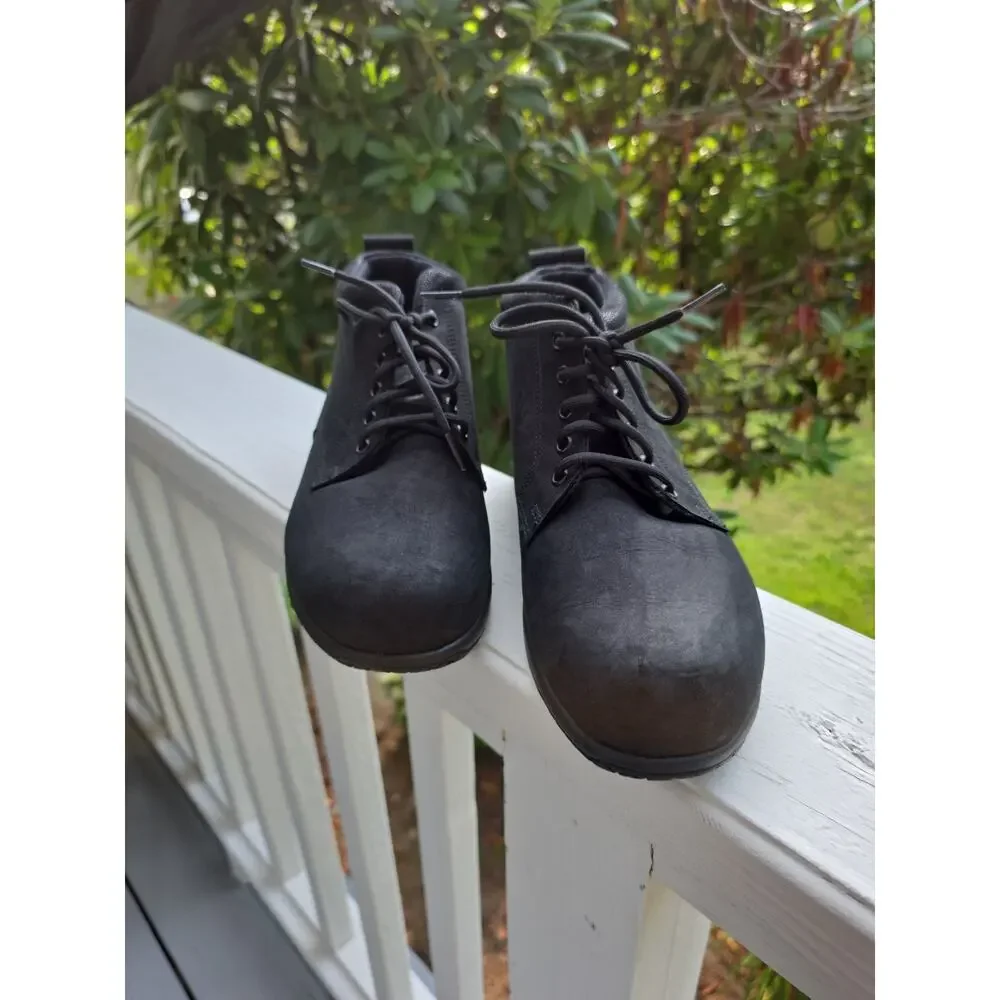 SAS Chukka Boots Black Nubuck Leather Slip Resistant Comfort Work Mens 10M